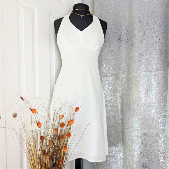 Halter Dress Ann Taylor Loft White Dress White Halter Dress Nara KNYT  STUDIOS